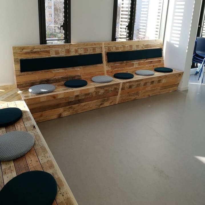La Fabrique de Margaux - Sur-mesure - Banquette intérieur coworking